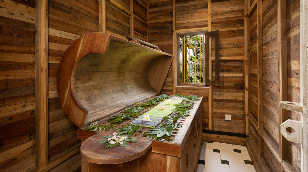 Traditional Ayurvedic steam bath; Ayurvie Weligama - wellness retreats in Sri Lanka