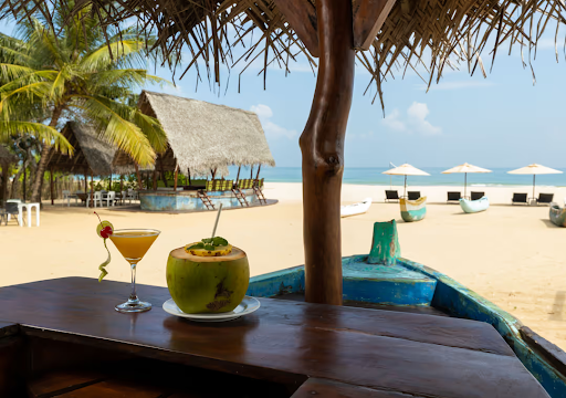 Refreshment at Maalu Maalu resort in Pasikuda with views of Sri Lanka’s east coast for a nature-filled experience