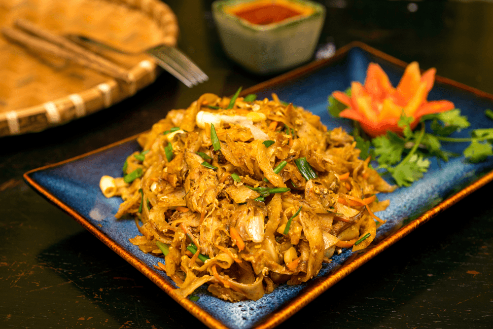 Sri Lankan kottu roti is a street food made with chopped flatbread, vegetables, egg and meat