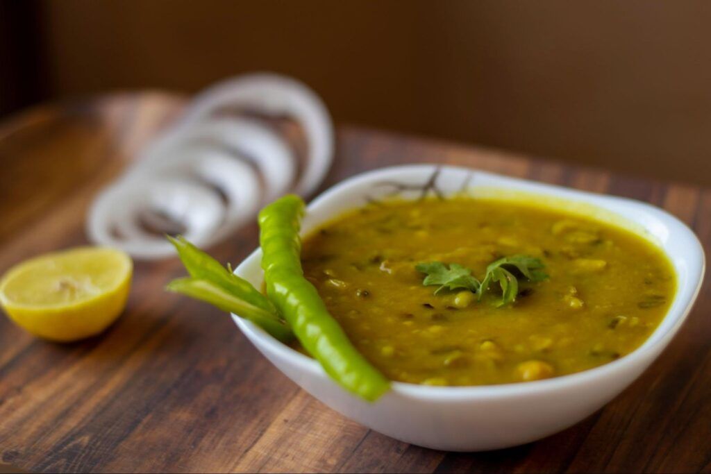 Sri Lankan dhal curry with lentils, coconut milk and spices served in bowl