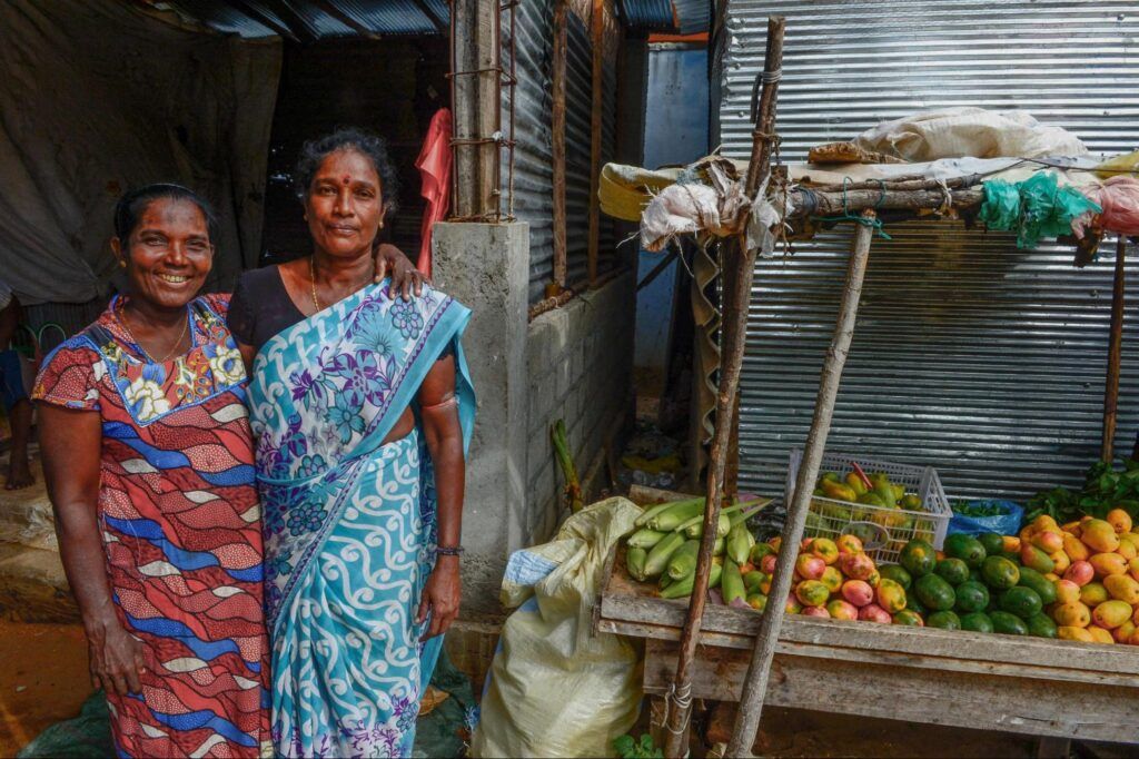 Local people selling fresh produce at a market in Batticaloa, East Coast of Sri Lanka