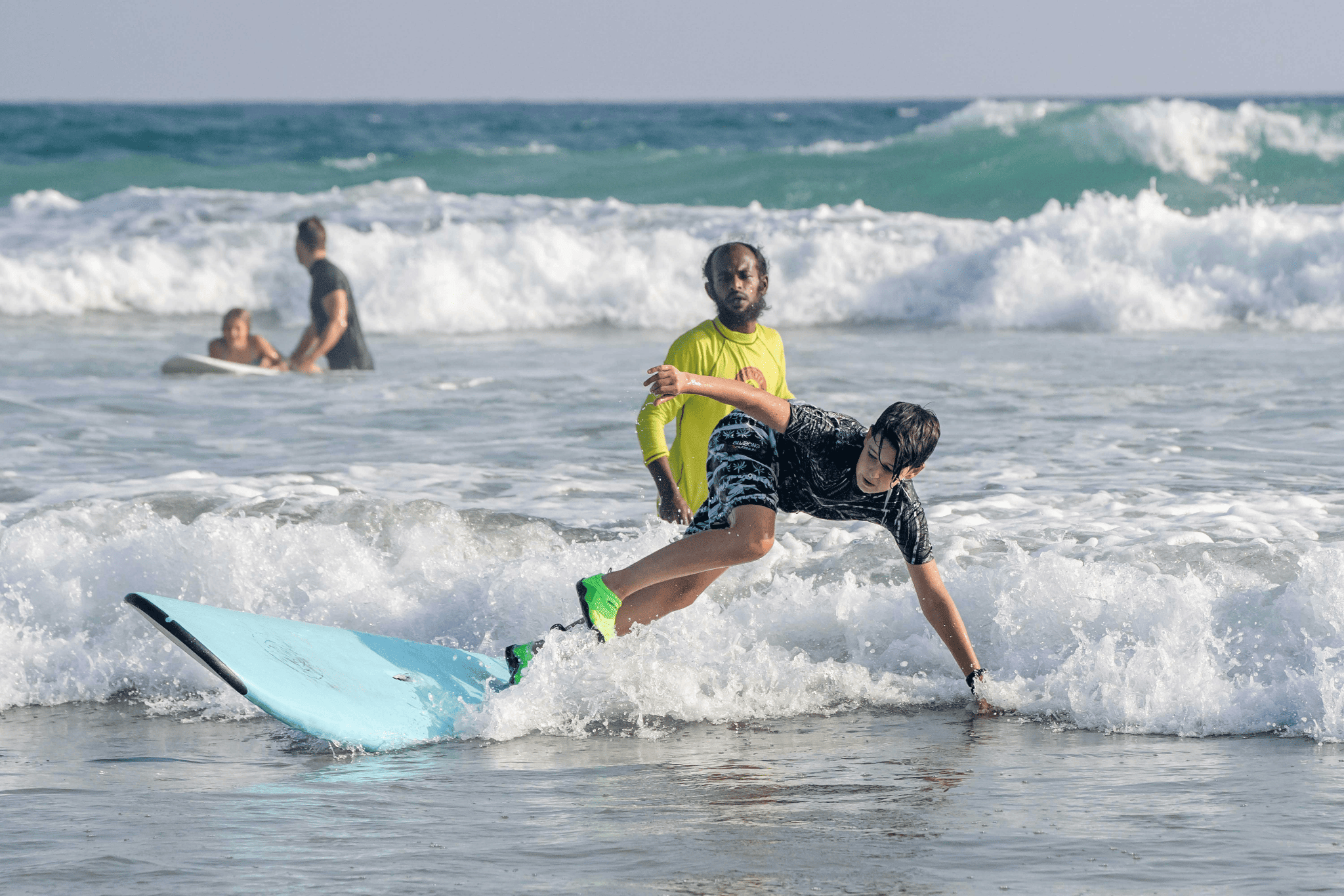 Trying a beginner surf lesson in Weligama near Mirissa