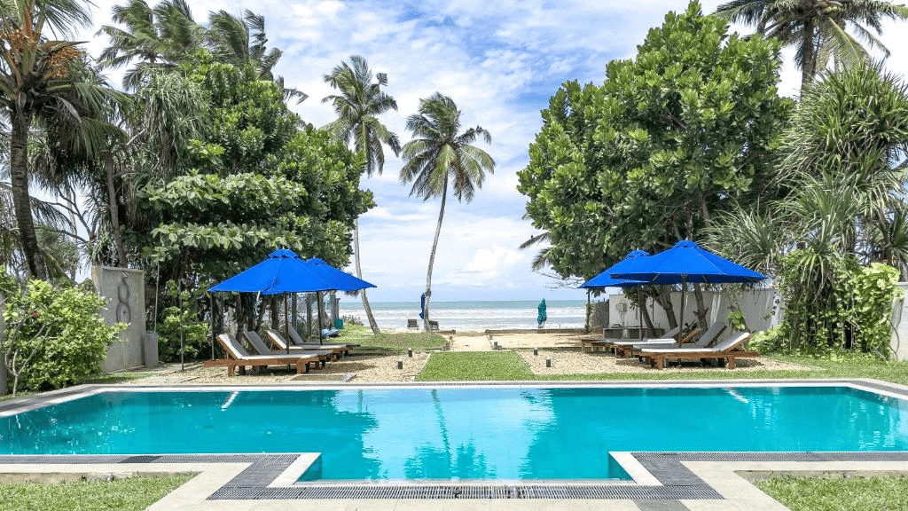 Beachfront Parangi Weligama Bay hotel near Koggala Lake day trips in Sri Lanka