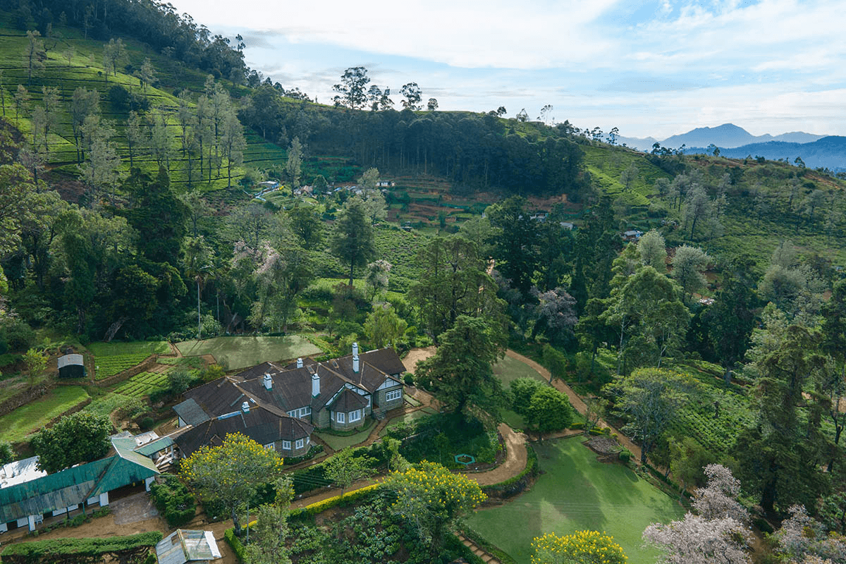 Scottish Planter bungalow surrounded by tea country near Nuwara Eliya