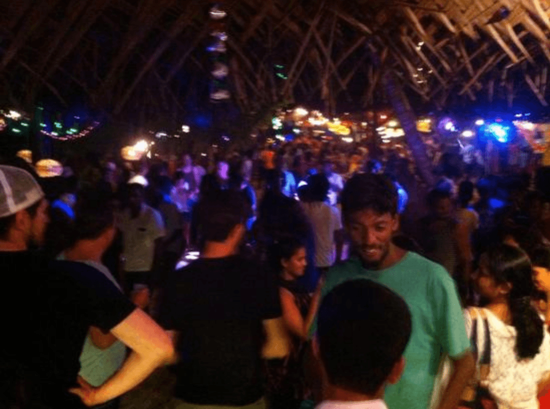 A party at Yula Beach Bar in HIkkaduwa