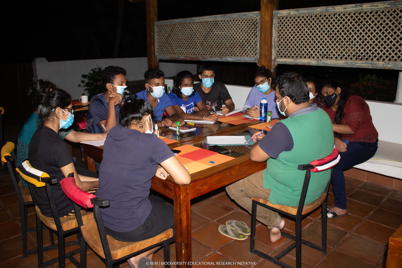 BERI program participants engaged in a biodiversity workshop at Mountbatten Bungalow, Sri Lanka.