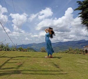 Girl relax with the mountain view at Thema Hotels and Resorts